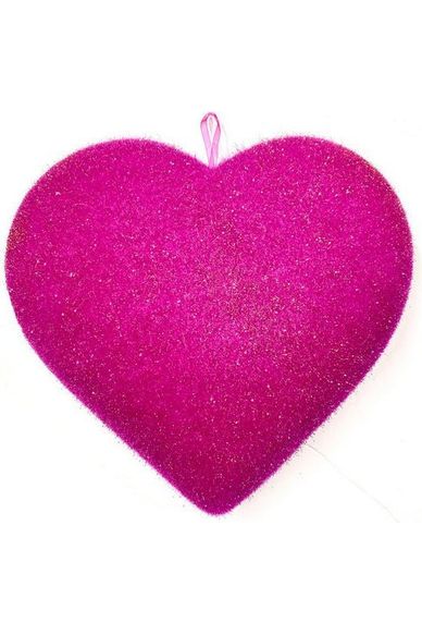 12" Flocked Heart - Michelle's aDOORable Creations - Holiday Ornaments