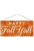 12" Hanging Wood Sign: Happy Fall Ya'll - Michelle's aDOORable Creations - Wooden/Metal Signs