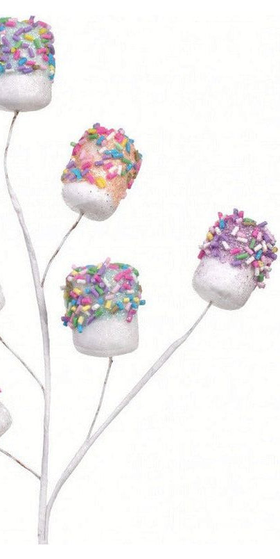 12" Marshmallow Candy Sprinkle Spray - Michelle's aDOORable Creations - Sprays and Picks