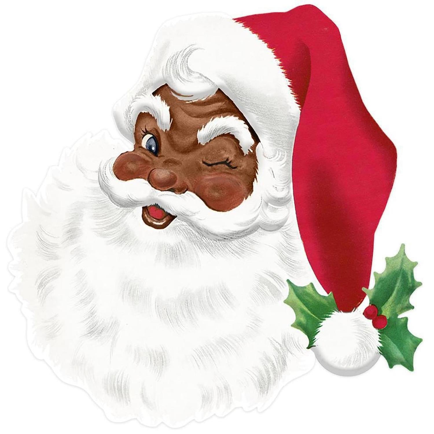 Shop For 12" Metal Embossed African Santa Face at Michelle's aDOORable Creations