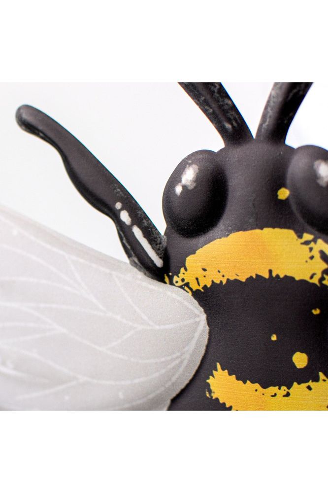 Shop For 12" Metal Embossed Bee Hanger: White at Michelle's aDOORable Creations