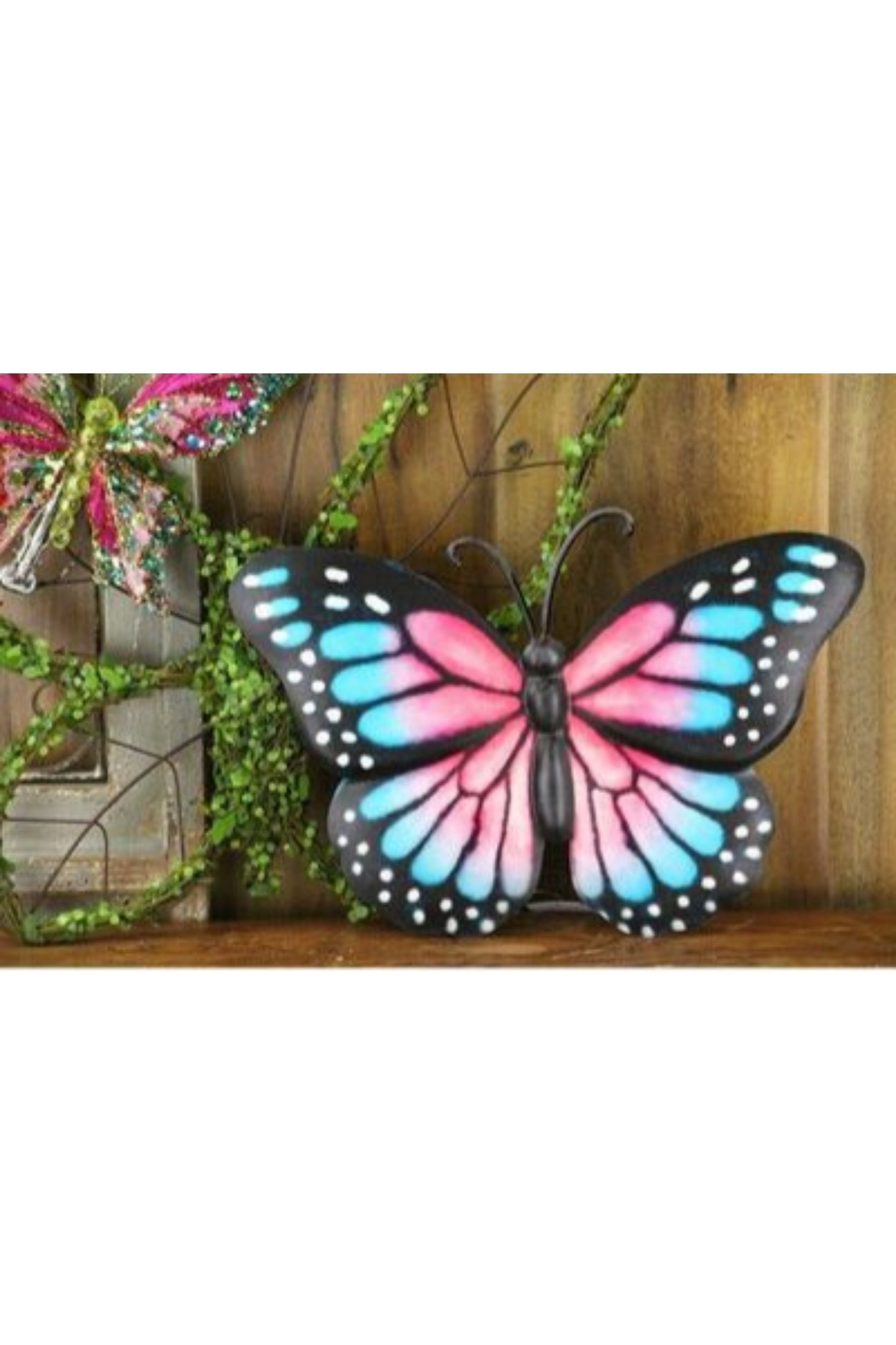 Shop For 12" Metal Embossed Butterfly: Pink Monarch at Michelle's aDOORable Creations