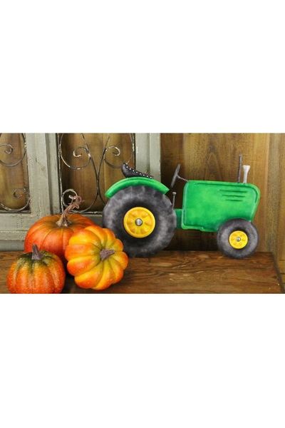 Shop For 12" Metal Embossed Hanger: Green Tractor MD080109
