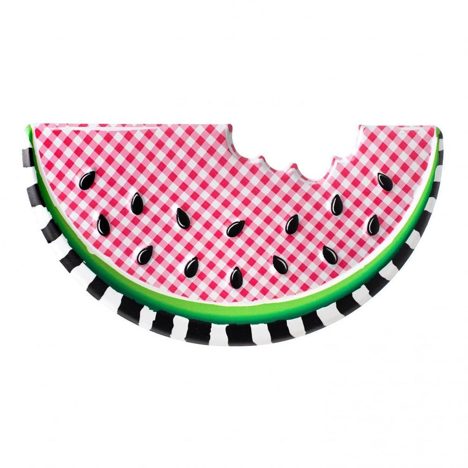 12" Metal Embossed Hanger: Watermelon Check
