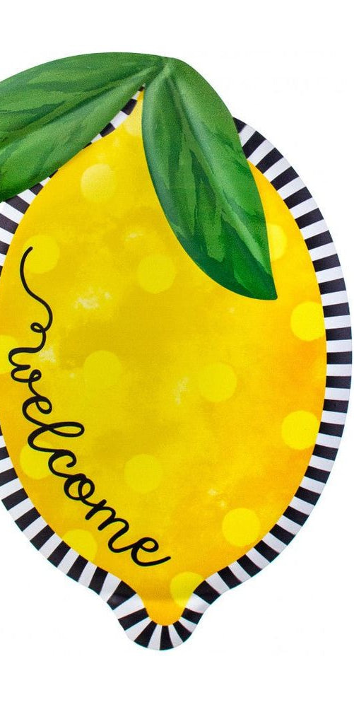 12" Metal Embossed Hanger: Welcome Lemon - Michelle's aDOORable Creations - Wooden/Metal Signs