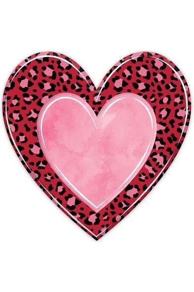 Shop For 12" Metal Embossed Heart Hanger: Leopard at Michelle's aDOORable Creations