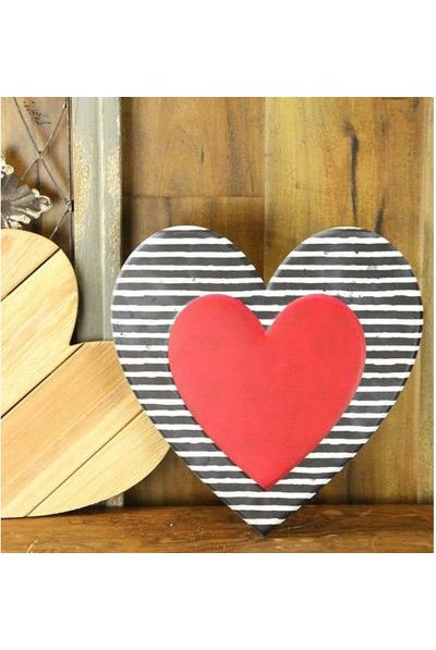 Shop For 12" Metal Embossed Heart Hanger: Striped Heart MD0556