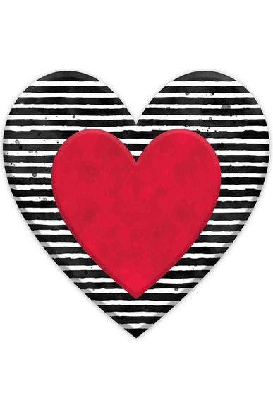 Shop For 12" Metal Embossed Heart Hanger: Striped Heart MD0556