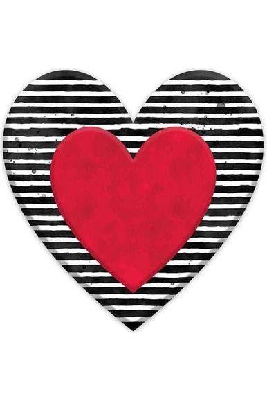 Shop For 12" Metal Embossed Heart Hanger: Striped Heart at Michelle's aDOORable Creations