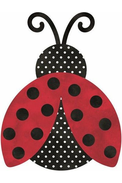 12" Metal Embossed Ladybug Hanger: Polka Dot/Solid - Michelle's aDOORable Creations - Wooden/Metal Signs