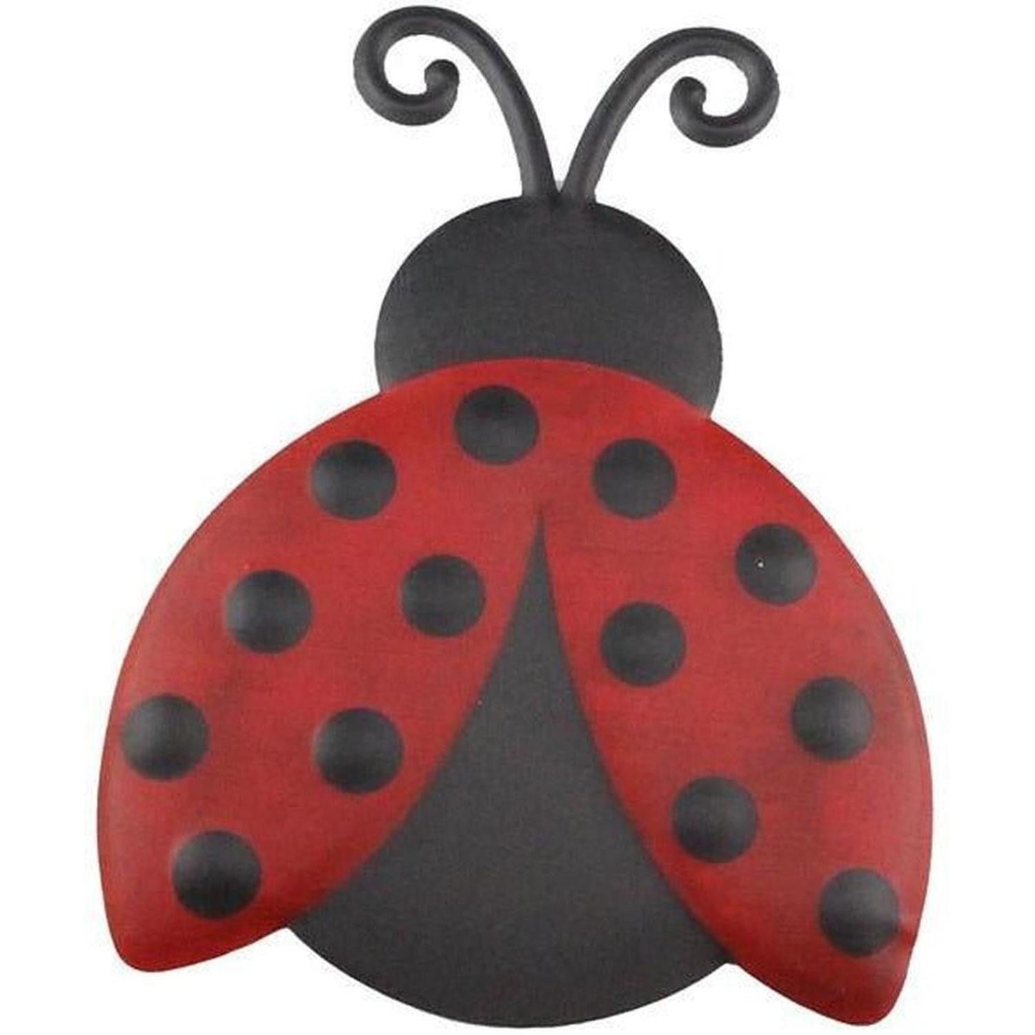 12" Metal Embossed Ladybug Hanger: Solid