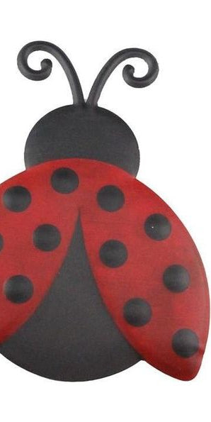 12" Metal Embossed Ladybug Hanger: Solid - Michelle's aDOORable Creations - Wooden/Metal Signs