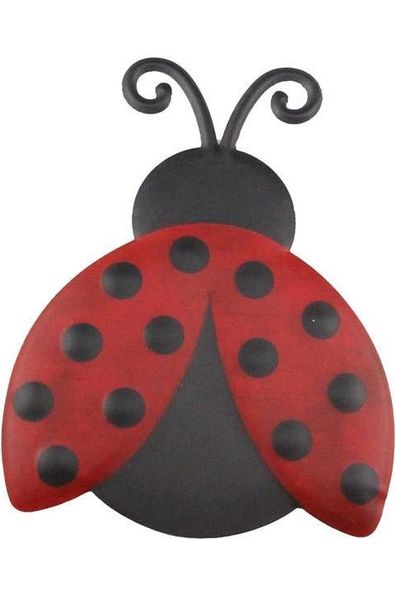 12" Metal Embossed Ladybug Hanger: Solid - Michelle's aDOORable Creations - Wooden/Metal Signs