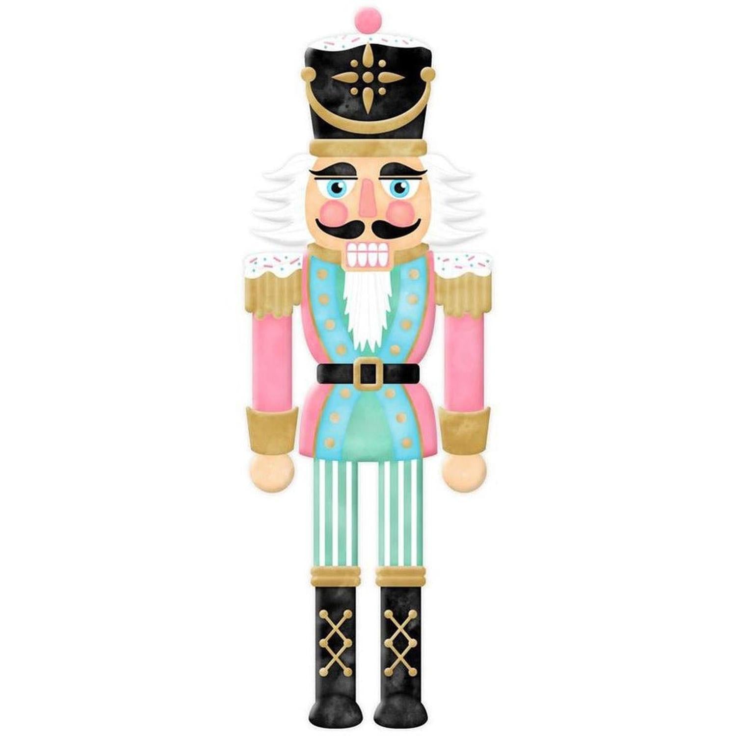 12" Metal Embossed Nutcracker: Pink
