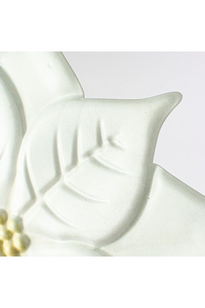 Shop For 12" Metal Embossed Poinsettia: White at Michelle's aDOORable Creations