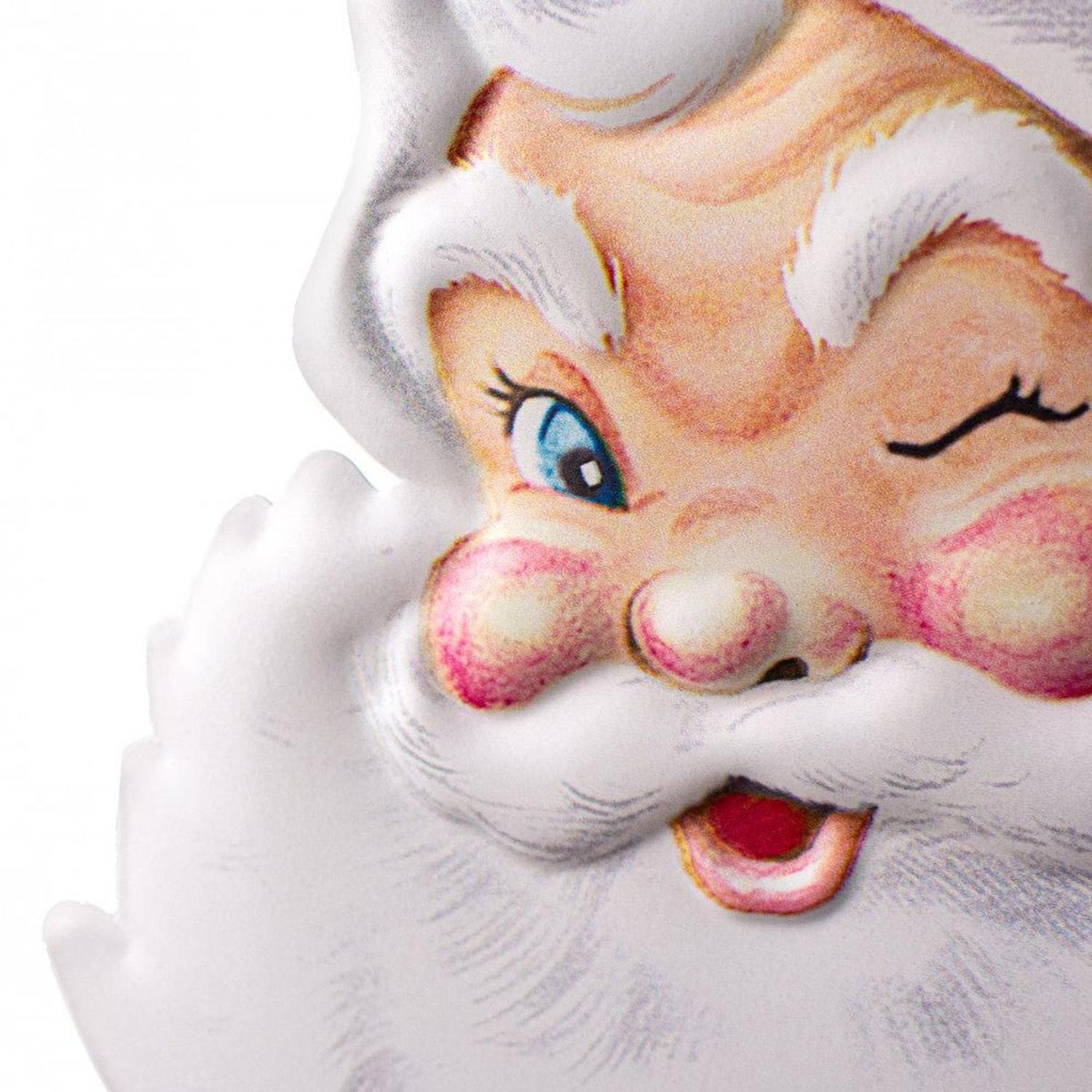 12" Metal Embossed Santa Face