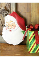 12" Metal Embossed Santa Face - Michelle's aDOORable Creations - Wooden/Metal Signs