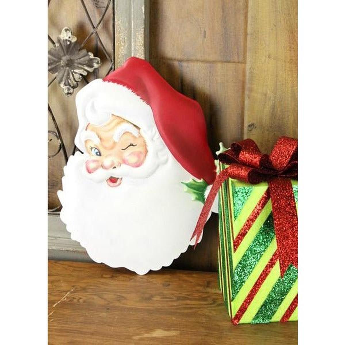 Shop For 12" Metal Embossed Santa Face at Michelle's aDOORable Creations
