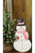 Shop For 12" Metal Embossed Scarf Snowman: Pink MD0725