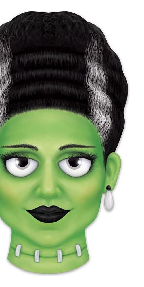 12" Metal Embossed Sign: Mrs. Frankenstein (Green) - Michelle's aDOORable Creations - Halloween Decor