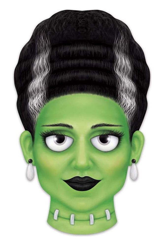 12" Metal Embossed Sign: Mrs. Frankenstein (Green) - Michelle's aDOORable Creations - Halloween Decor