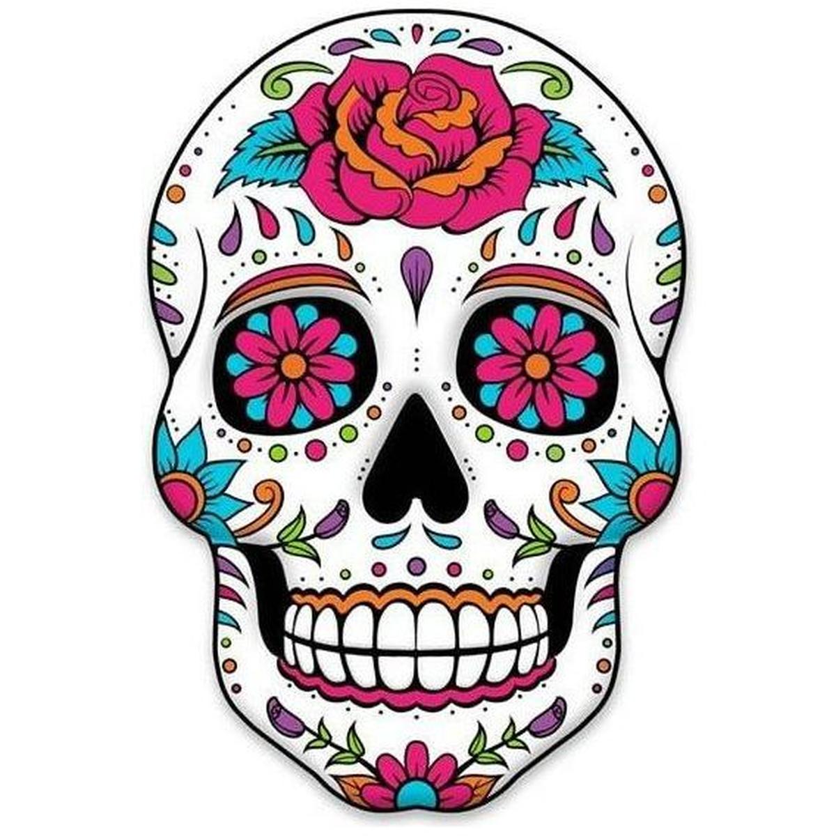 Metal Embossed Sign: Sugar Skull