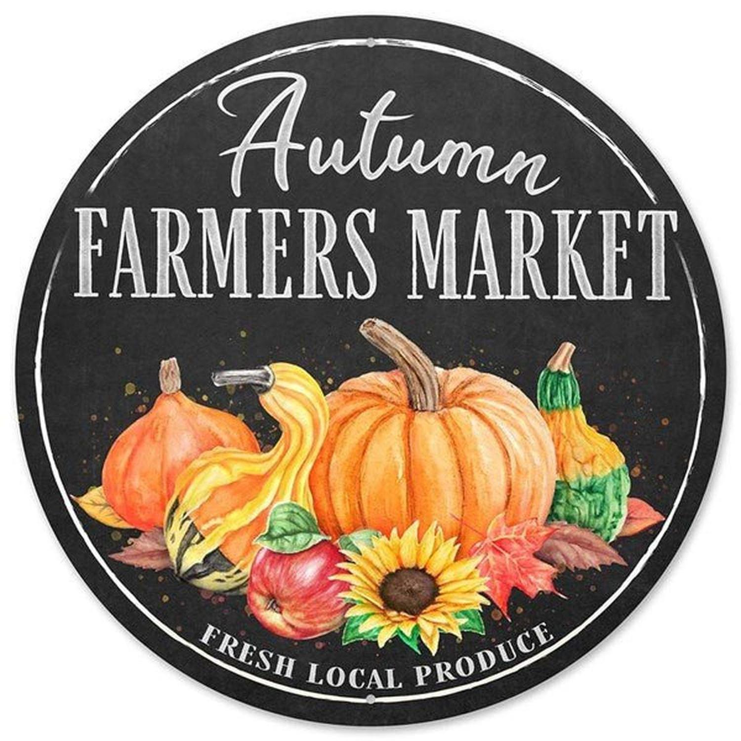 12" Metal Farmer's Market Sign: Autumn