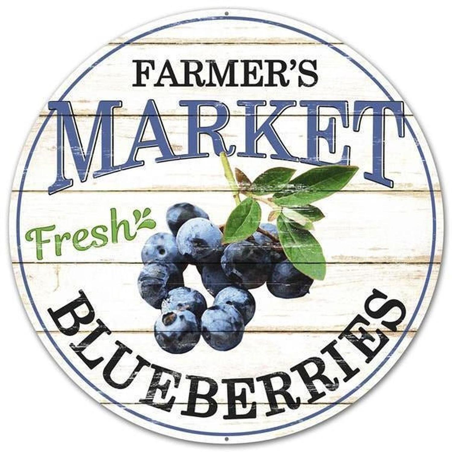Shop For 12" Metal Farmer's Market Sign: Blueberries at Michelle's aDOORable Creations