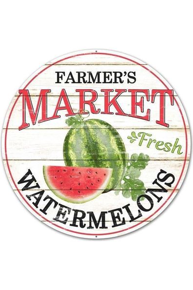 12" Metal Farmer's Market Sign: Watermelons - Michelle's aDOORable Creations - Wooden/Metal Signs