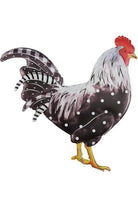 12" Metal Rooster Hanger: Black/White Polka Dots - Michelle's aDOORable Creations - Wooden/Metal Signs