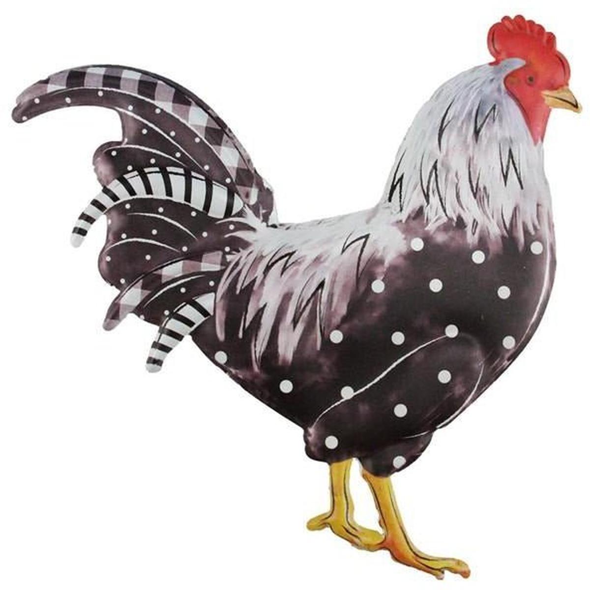 Shop For 12" Metal Rooster Hanger: Black/White Polka Dots at Michelle's aDOORable Creations