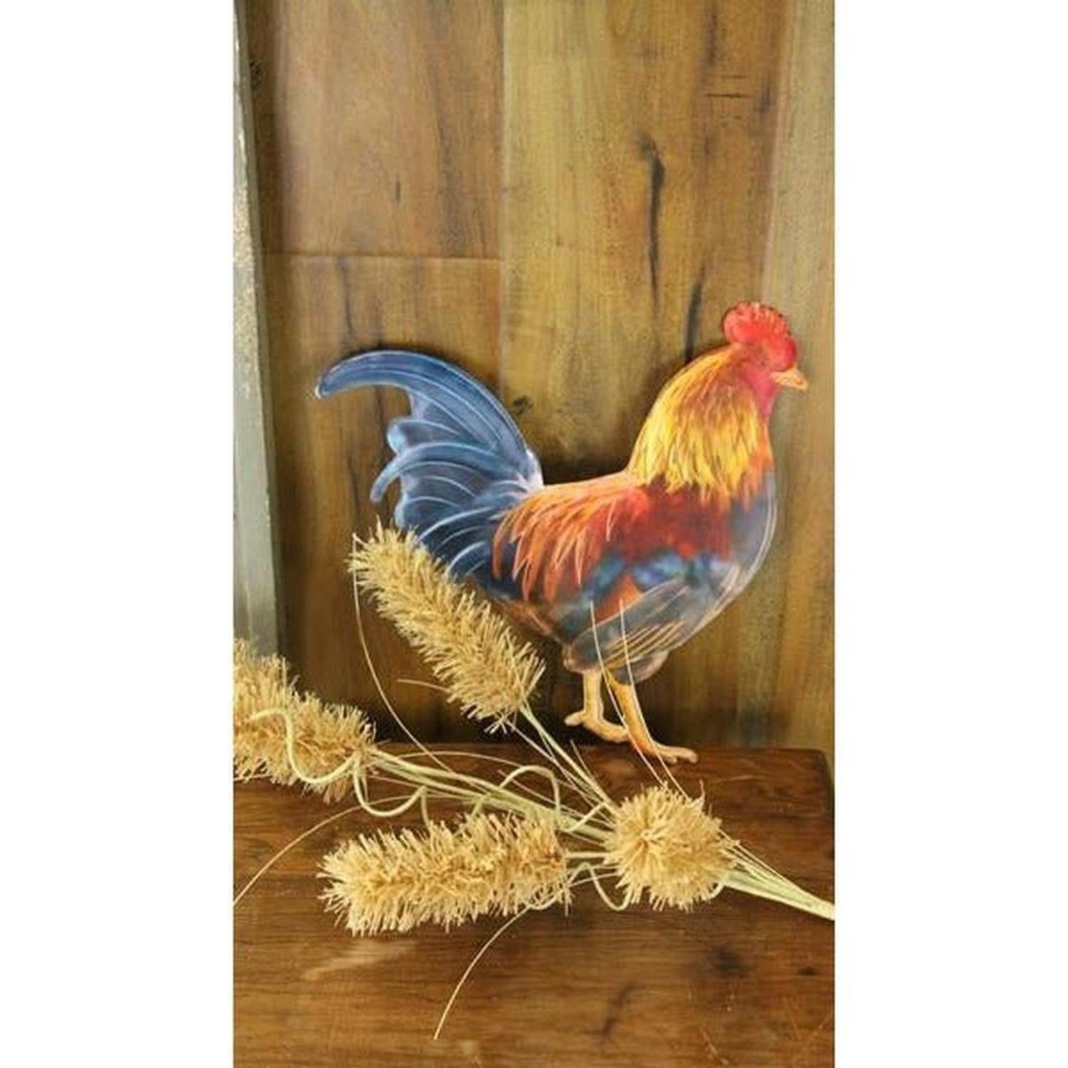 Shop For 12" Metal Rooster Hanger: Multi Color at Michelle's aDOORable Creations