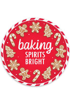 12" Metal Round Sign: Baking Spirits Bright - Michelle's aDOORable Creations - Wooden/Metal Signs