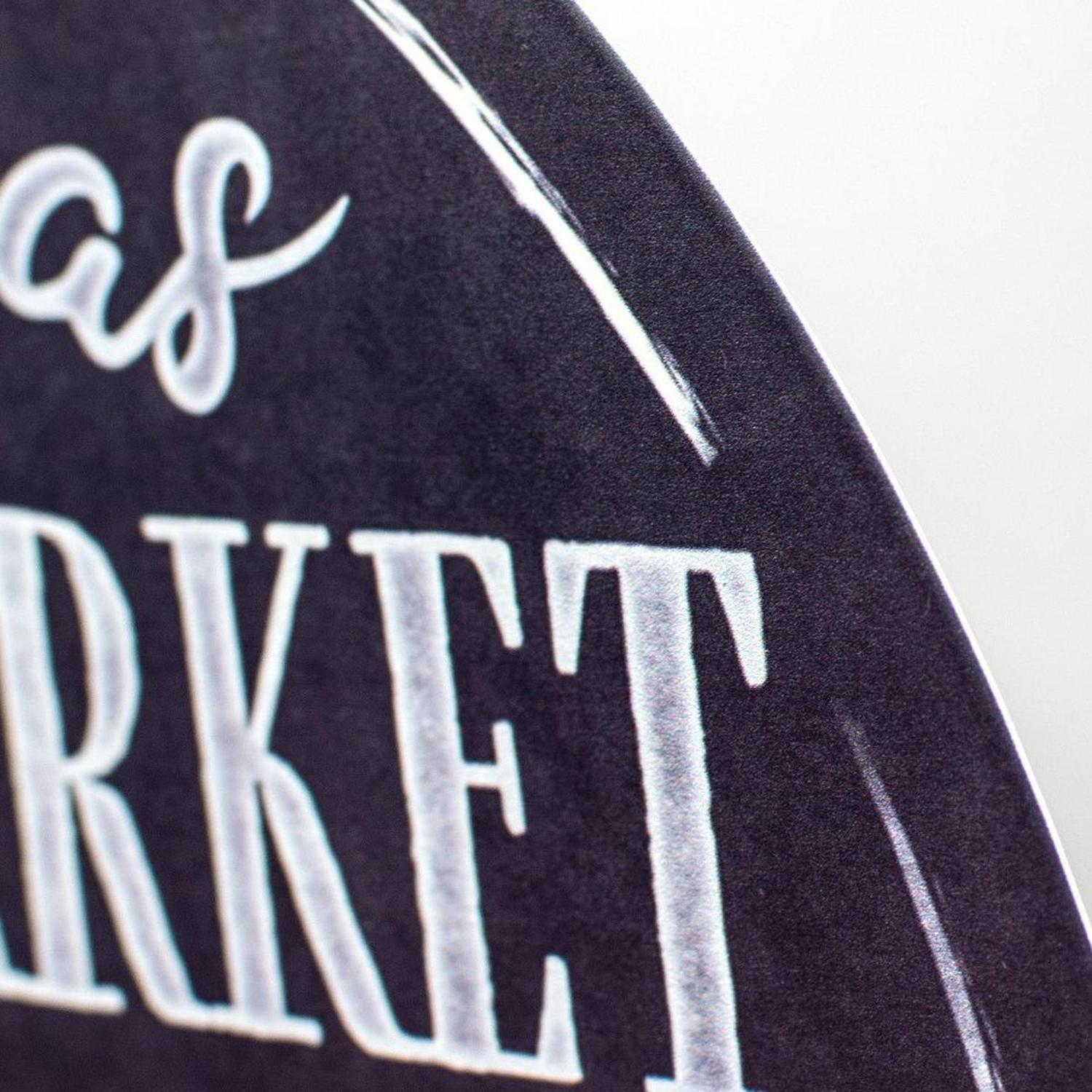 12" Metal Round Sign: Christmas Market