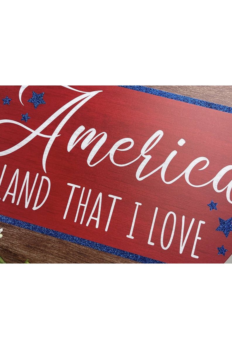 12" Metal Sign: America Land I Love - Michelle's aDOORable Creations - Wreath Enhancement