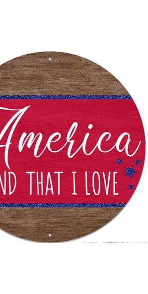 12" Metal Sign: America Land I Love - Michelle's aDOORable Creations - Wreath Enhancement