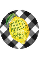 12" Metal Sign: Lemon Squeeze The Day - Michelle's aDOORable Creations - Wooden/Metal Signs
