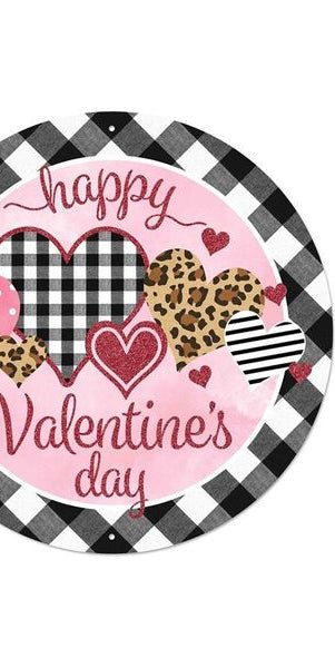 12" Metal Sign: Leopard Valentine's Day - Michelle's aDOORable Creations - Wooden/Metal Signs