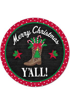 12" Metal Sign: Merry Christmas Yall - Michelle's aDOORable Creations - Wooden/Metal Signs