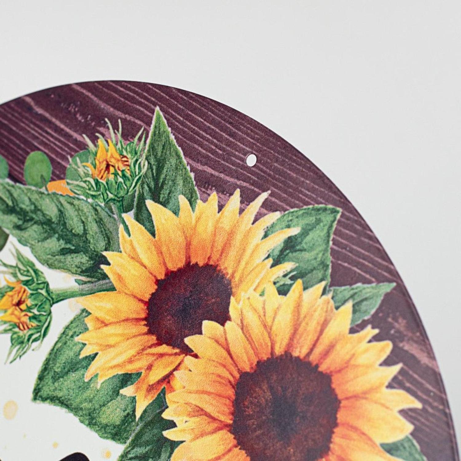 Shop For 12" Metal Sign: Sunflower Welcome Wood at Michelle's aDOORable Creations