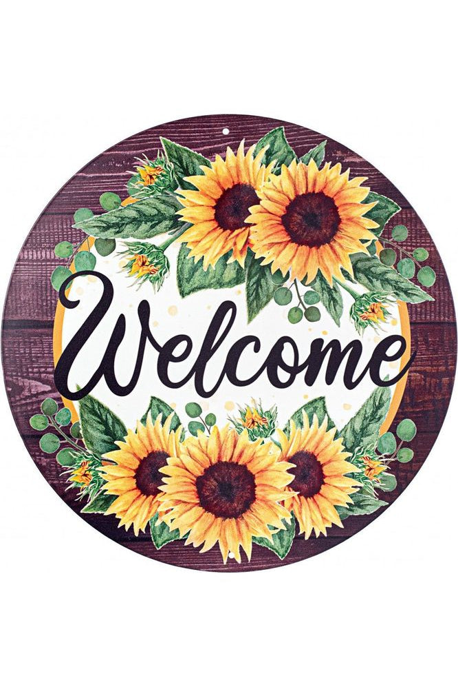Shop For 12" Metal Sign: Sunflower Welcome Wood MD0878