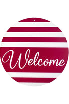 Shop For 12" Metal Sign: Welcome Red Stripes MD0901
