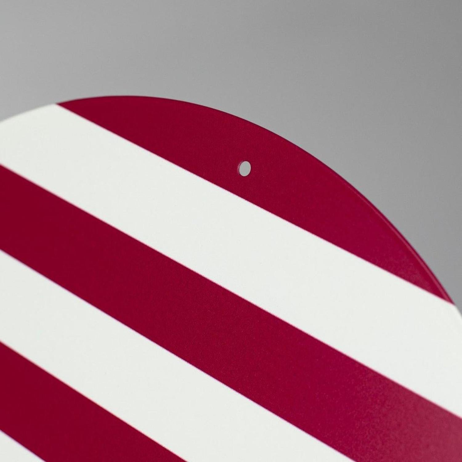 12" Metal Sign: Welcome Red Stripes