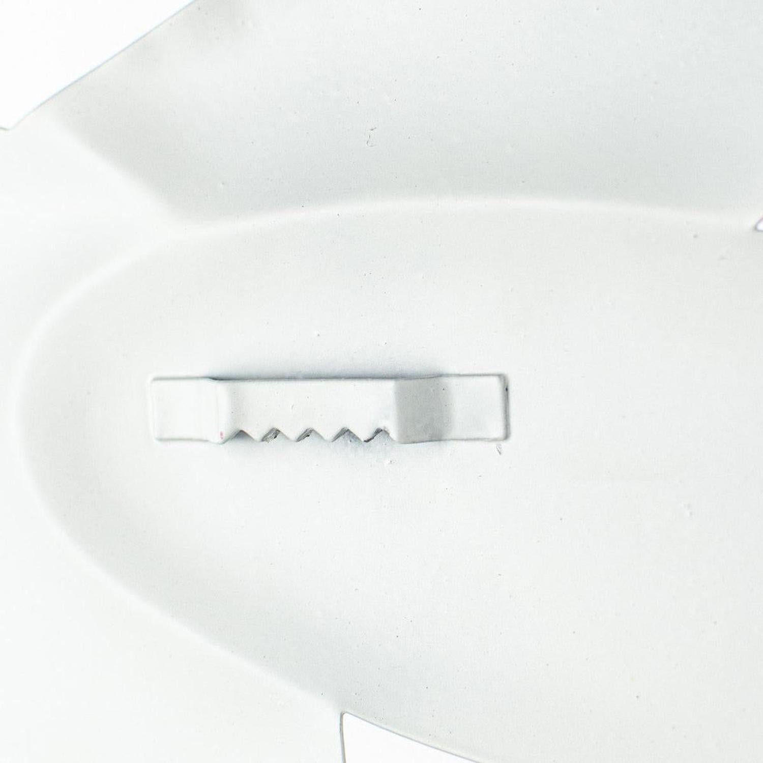 12" Metal Sitting Bunny: Black/White