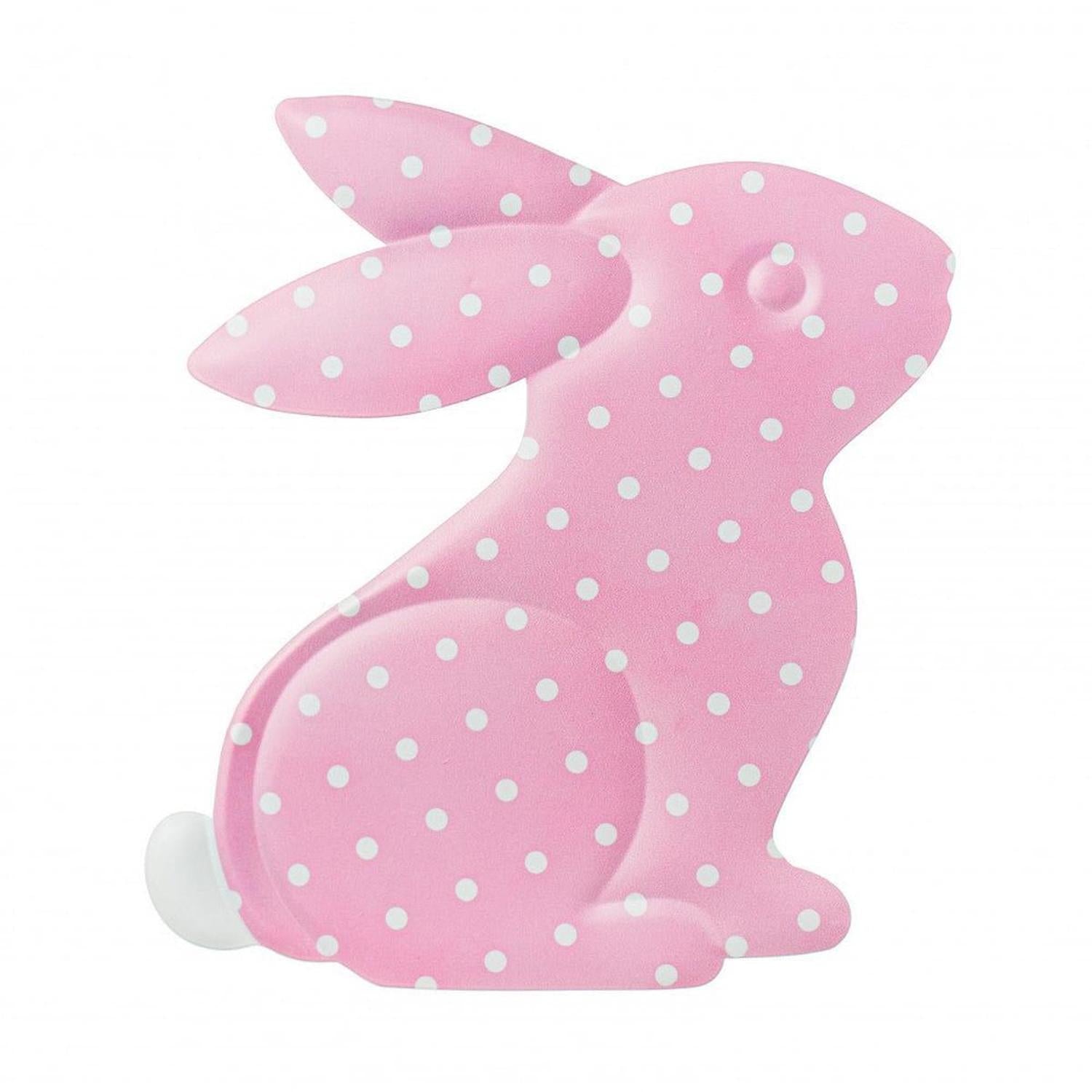 12" Metal Sitting Bunny: Pink
