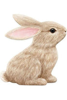 12" Metal Sitting Bunny: Tan - Michelle's aDOORable Creations - Wooden/Metal Signs