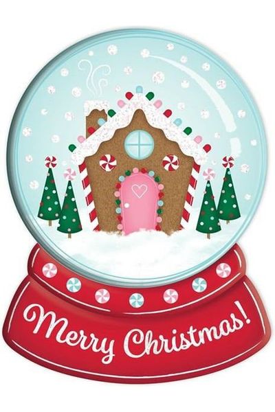 12" Metal Snow Globe Sign: Gingerbread House - Michelle's aDOORable Creations - Wooden/Metal Signs