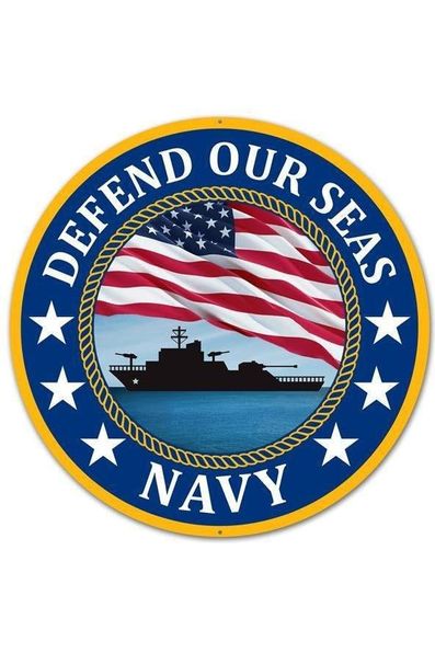 Shop For 12" Round Military Sign: Navy MD0454