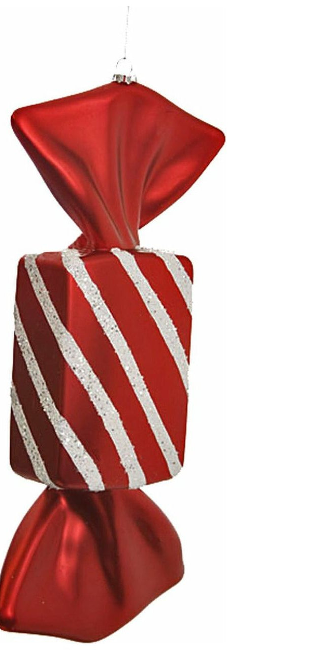 12" Striped Candy Ornament (Red/White) - Michelle's aDOORable Creations - Holiday Ornaments