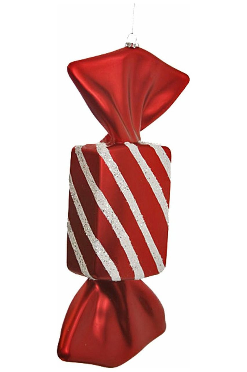 Shop For 12" Striped Candy Ornament (Red/White) at Michelle's aDOORable Creations